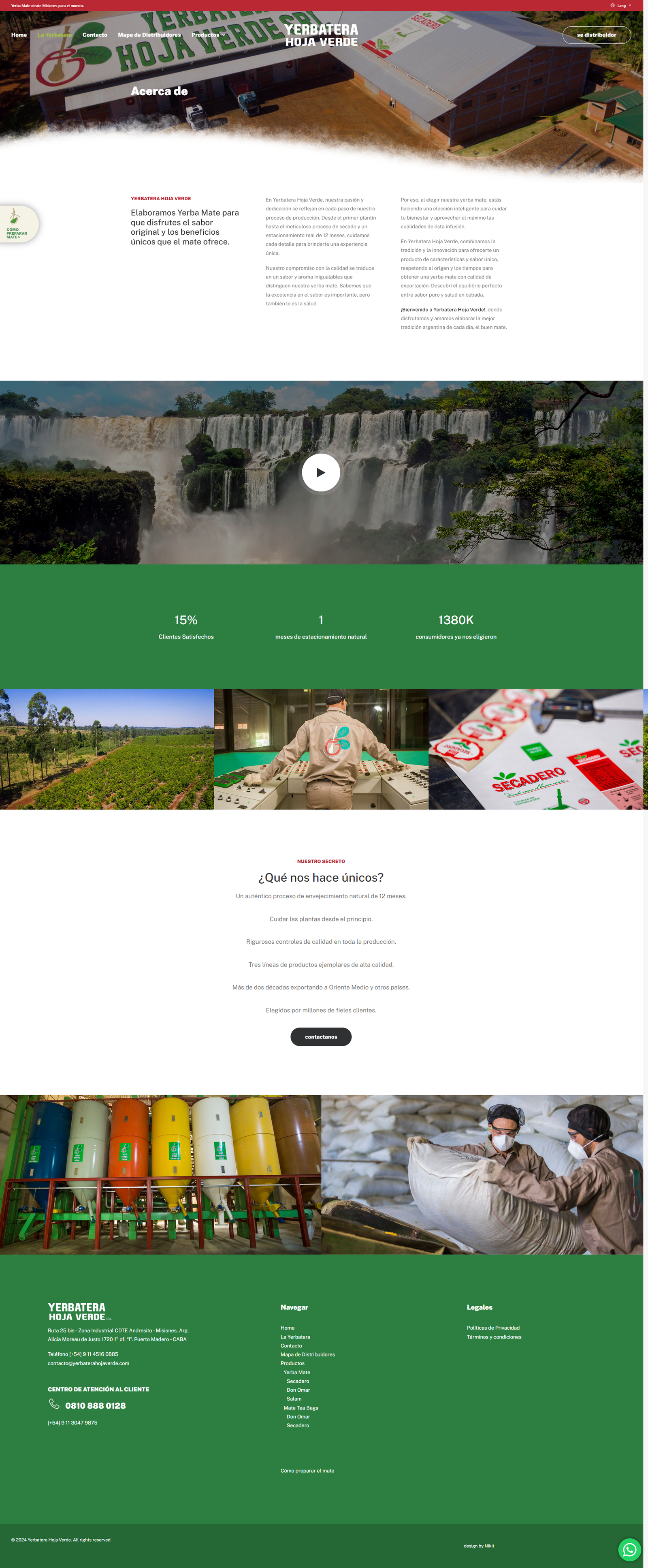 diseño web acerca de yerbatera