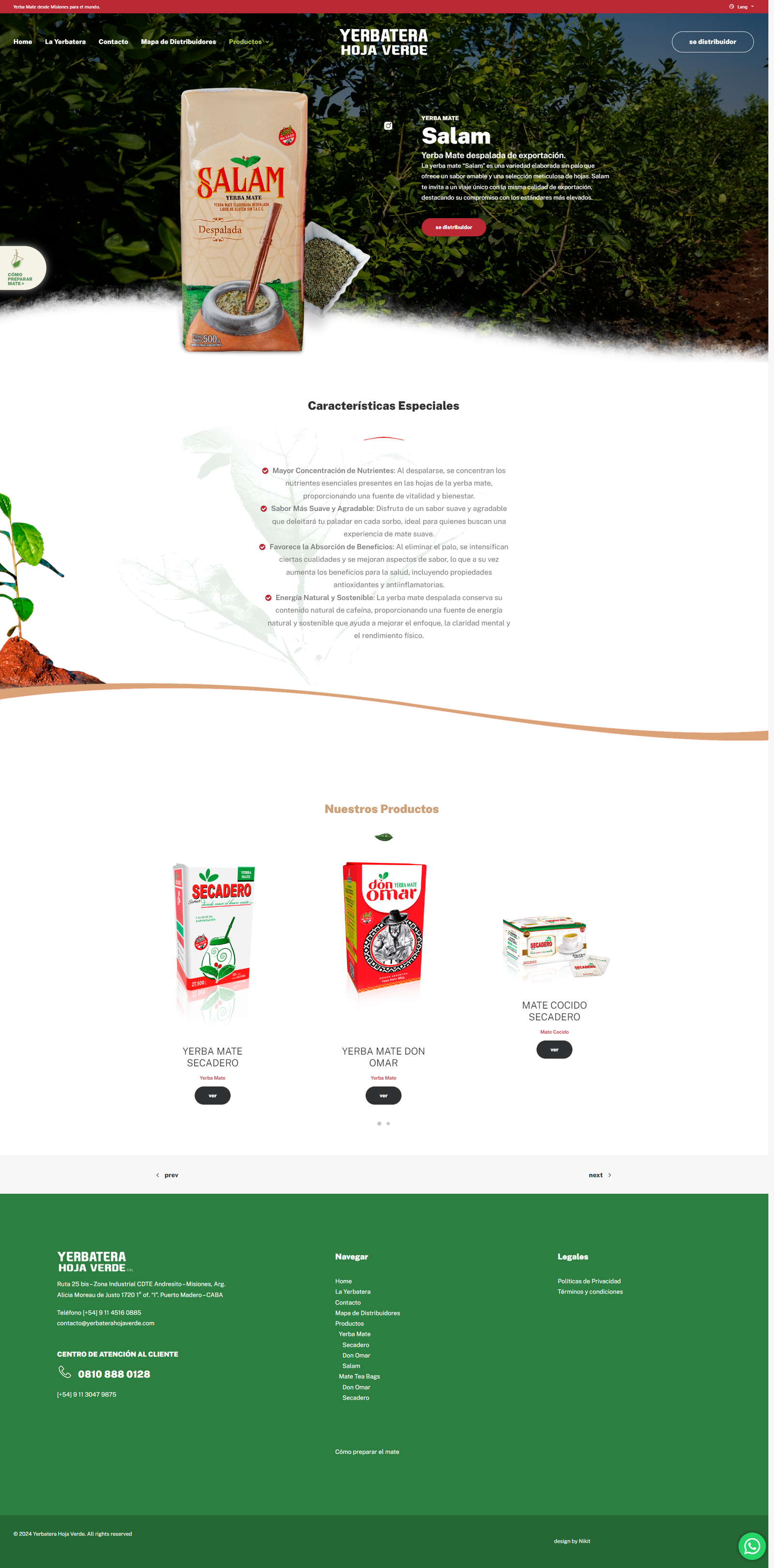 detalle de produto slam diseño web